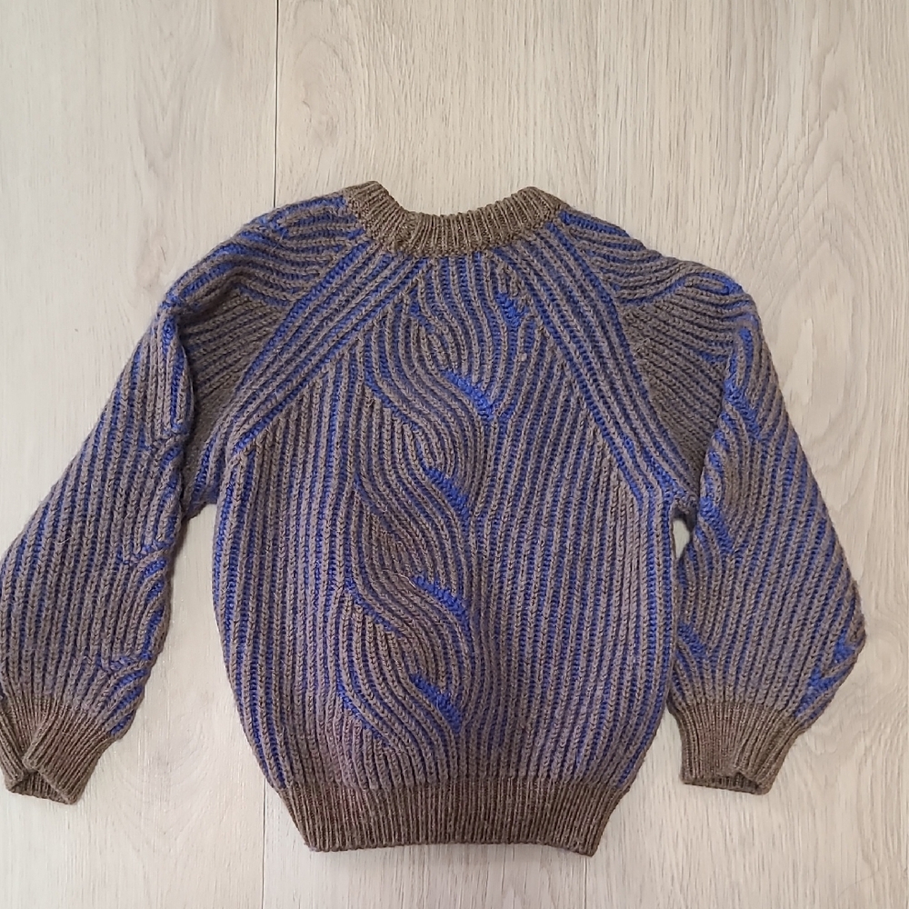 Jnby Kids Brown and Blue Sweater